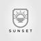 Sun, sunset, sunrise logo. sunshine sunburst logo template vector illustration design