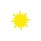 Sun vector icon. Abstract sun closeup. Yellow sun isolated on white background. Flat design. Sunshine
