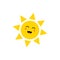 Sun - vector icon. Cute yellow sun with happy face. Emoji. Summer emoticon. Vector illustration