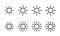 Sun vector sunshine line icons. Simple sun icon with rays or sunlight beams