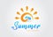 Sun waves beach icon logo design