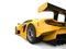 Sun yellow awesome race car - rear wheel closeup