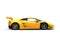 Sun yellow futuristic race sportscar - side view