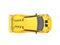 Sun yellow futuristic race sportscar - top view
