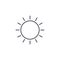 Sun yellow thin line icon. Linear vector symbol