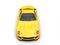 Sun yellow urban sports car - top front view