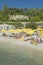 Sunbathers on beach on French Riviera, France