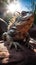 Sunbathing Iguana on Cactus Rock