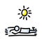 Sunbathing Vector Stick Figure Person Tanning on Towel. Hand Drawn Isolated Human Doodle Icon Motif Element in Flat