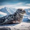 Sunbathing Weddell Seal in Antarctica