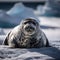 Sunbathing Weddell Seal in Antarctica