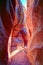 Sunbeam at the bottom of the canyon. Narrow slot canyon Wire Pass leading into Buckskin Gulch, Paria Canyon-Vermilion Cliffs Wilde