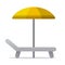 Sunbed and parasol icon