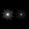Sunburst Fireworks rays Radial ray Beam lines Sparkle Glaze Flare Starburst concentric radiance lines icon outline set white