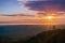 Sunburst over San Francisco bay as seen from Mt Diablo summit