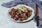 Sundae, Korean Blood Sausage : Pork intestines stuffed with glass noodles, vegetables, sweet rice