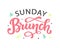 Sunday Brunch calligraphy vector logo badge