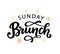 Sunday Brunch calligraphy vector logo badge, invitation logotype