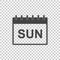 Sunday calendar page pictogram icon. Simple flat pictogram for b