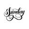 Sunday day of the week handwritten black ink calligraphy