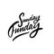 Sunday Funday. Black color text. Modern lettering phrase. Vector illustration. Isolated on white background