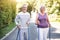 Sunday morning together for elderly couple in the park