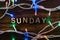 Sunday word with led lamp garland