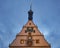 Sundial astronomical clock at tavern building facade Rothenburg ob der Tauber Old Town Bavaria Germany