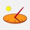 Sundial icon in cartoon style