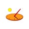 Sundial icon in cartoon style