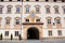 Sundial on the wall above the arch in the court of St. Peter`s Abbey, Salzburg, Austria