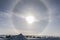 Sundog over top of South pole station