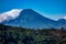 Sundoro Mountain, Wonosobo, Central Java, Indonesia with agricultural land being utilised in the foreground