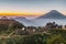 Sundoro volcano view in misty