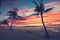 Sundown beach scene for travel inspirational, Summer holiday and vacation concept