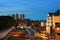 Sundown of central York, UK, with York Minster cathedral