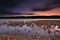 Sundown and last light over Penrith Lakes