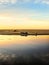 Sundown over Pacific Ocean bay at Gold Bluffs Beach, Prairie Creek Redwoods State Park