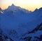 Sundown in snowy mt,Elbrus area, Northern Caucasus