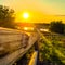 Sundown at Willow Creek Reservoir