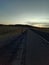 Sundown on Wyoming Country road