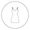 Sundress combination or nightie black icon in circle vector illustration isolated .