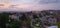 Sunet, summer time, panoramic view from rooftop in Zichron Yaakov, Carmel mountain, Israel