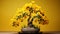 Sunflower Bonsai Tree: Minimalist Scottish Ale Desktop Wallpaper