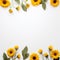 Sunflower border for a creative and artistic endeavor