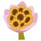 Sunflower bouquet of flowers desigh element for greeting cards,banners.