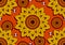 Sunflower circle african textile art 8