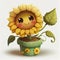 Sunflower Clipart That is Very Cute: Adorable Flower to Brighten Up Your Projects and Spread Fun and Joy