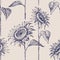 Sunflower fields seamless pattern