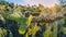 Sunflower fields during sunset. Sunflower fields in warm evening light. Dried sunflowers